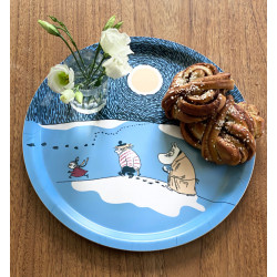 Moomin Birch Tray Round 31 cm Snow Moonlight Winter 2021