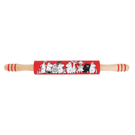 Moomin Characters Red Rolling Pin Silicone and Wood