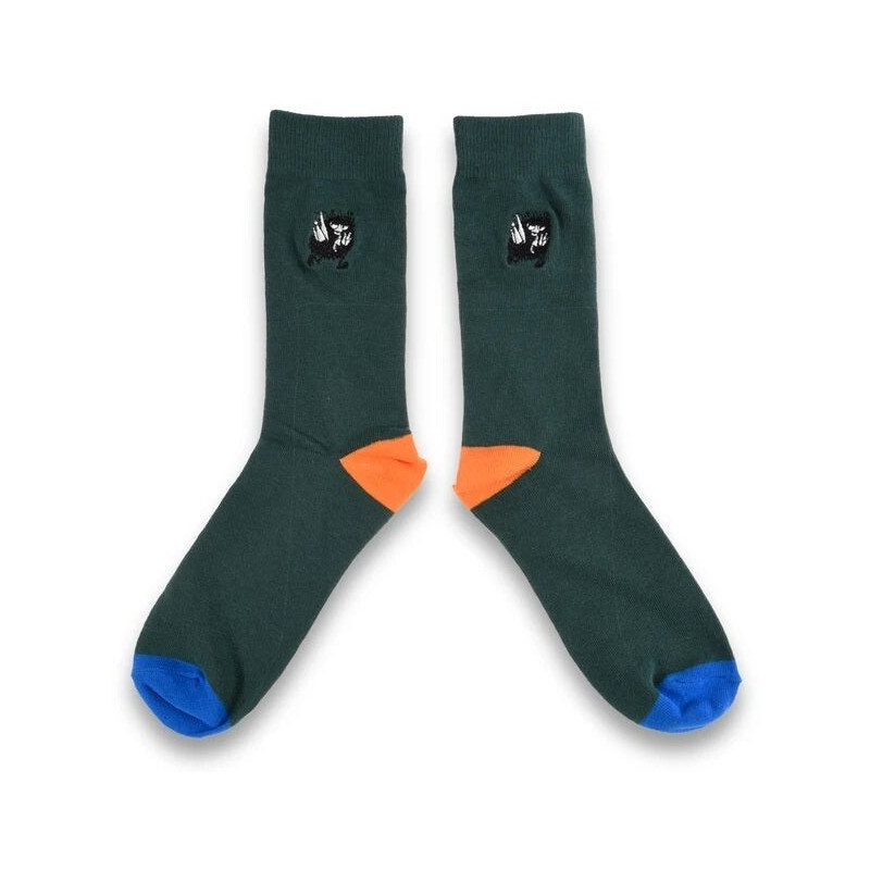 Moomin Embroidered Socks Stinky on the Run Green size EU 40 - 45
