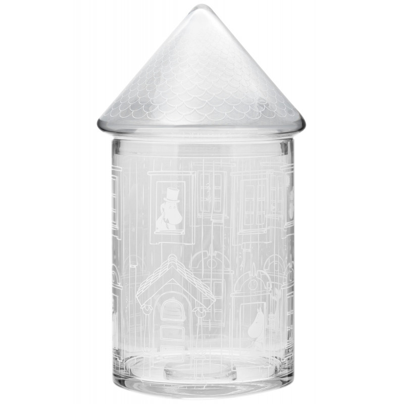 Moomin Glass Jar with Lid In Moominhouse 30.5 cm