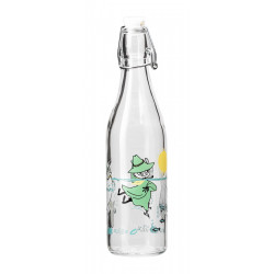 Moomin Glass Bottle with Lid Fun in the Water 0.5 L Muurla