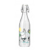 Moomin Glass Bottle with Lid Fun in the Water 0.5 L Muurla