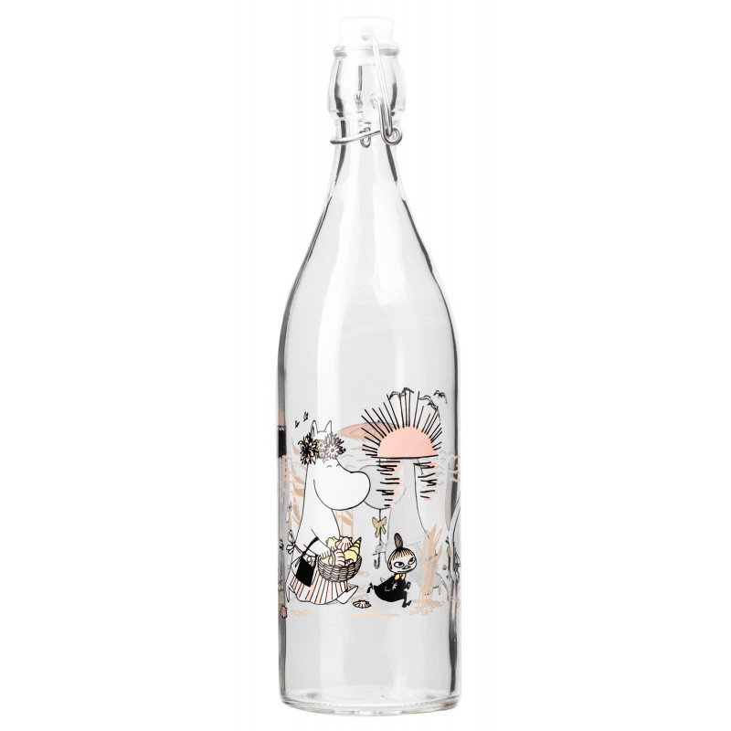 Moomin Glass Bottle 1 L The Beach Muurla
