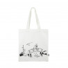 Moomin Bridge White Flat Totebag Ecobag Cotton