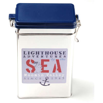 Moomin Coffe Tea Tin Box Plastic Lid Sea