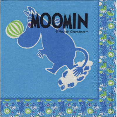 Moomin Napkins Moomintroll Blue 25 x 25 cm, 20 pcs Karto