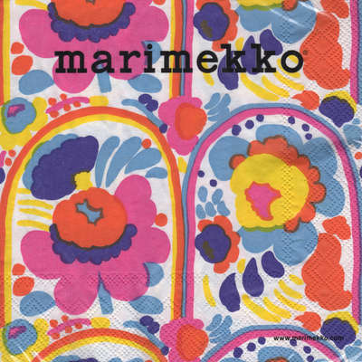 Marimekko Paper Napkins Carousel White 25 x 25 cm, 20 pcs