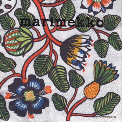 Marimekko Paper Napkins Tiara Orange 33 x 33 cm, 20 pcs