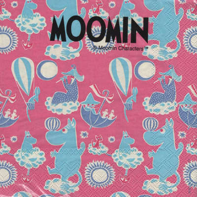 Moomin Paper Napkins Characters Pink 33 x 33 cm, 20 pcs