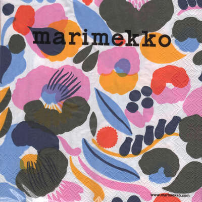 Marimekko Paper Napkins Hattarakukka White 33 x 33 cm, 20 pcs