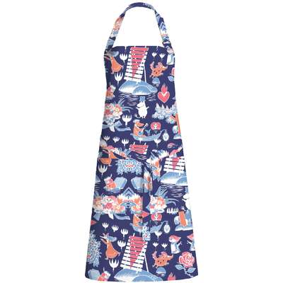 Moomin Full Size Apron Magic Moomin Dark Blue 70 x 85 cm