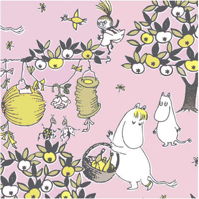Moomin Paper Napkins Celebration Pink 20 pcs 33 x 33 cm