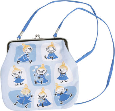 Moomin Purse with Shoulder Strap Little My Patches Blue