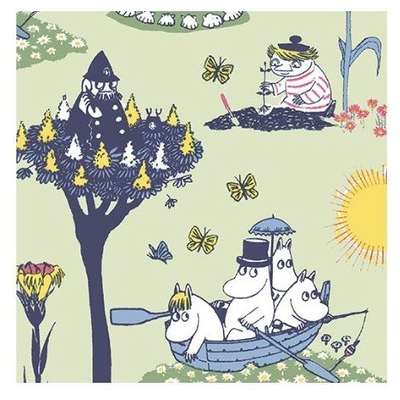 Moomin Paper Napkins Pellinki Green 20 pcs 24 x 24 cm
