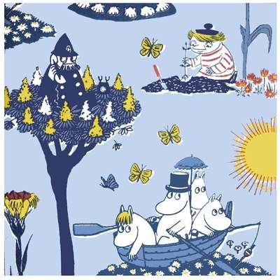 Moomin Paper Napkins Pellinki Blue 20 pcs 24 x 24 cm