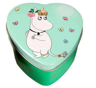 Moomin Heart Tin Box Green Snorkmaiden