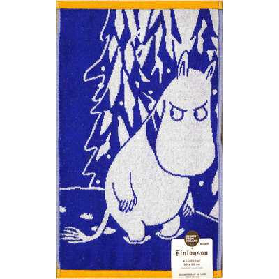 Moomin Terry Towel Moomintroll and Snow Blue 30 x 50 cm Finlayson