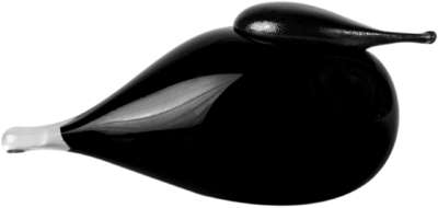 Muurla Glass Bird Kihu Black 18.5 cm