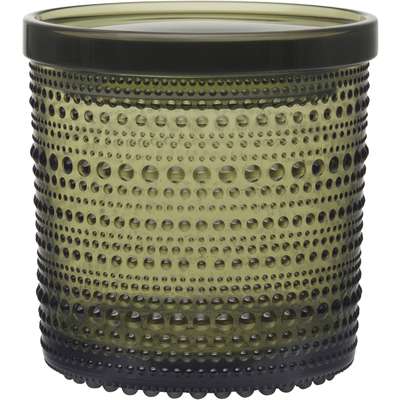 Kastehelmi Glass Jar with Moss Green 116 x 114 mm
