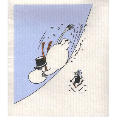 Moomin Dishcloth Moominpappa Snow Gliding 17 x 20 cm