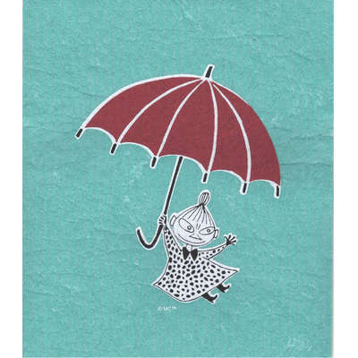 Moomin Dishcloth Little My Umbrella Turquoise 17 x 20 cm