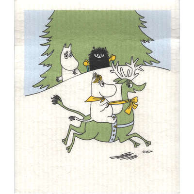 Moomin Dish Cloth Snorkmaiden Reindeer 17 x 20 cm