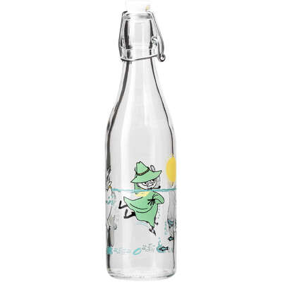 Moomin Glass Bottle with Lid Fun in the Water 0.5 L Muurla