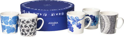 Arabia Beloved Patterns Set of 5 Mugs in Gift Box