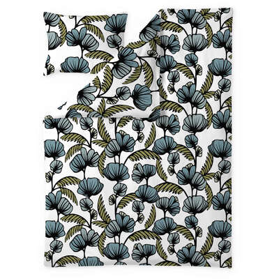 Finlayson Deco Sateen Duvet Cover Pillowcase Set Turquoise Green White 150x210 50x60 cm