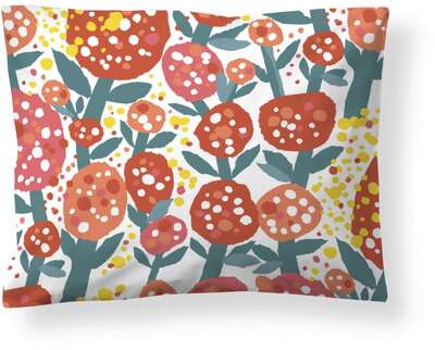 Finlayson Kukinta Bloom Pillowcase Red Turquoise White 50 x 60 cm
