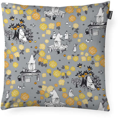 Moomin Cushion Cover Moominmamma Dream Grey Yellow Orange 48 x 48 cm Finlayson