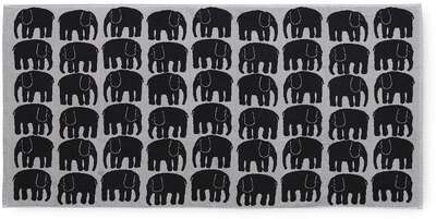 Elefantti Bath Towel Black Grey 70 x 150 cm Finlayson