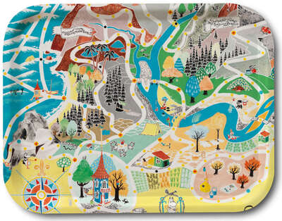 Moomin Birch Tray Japan Map Playground 43 x 33 cm