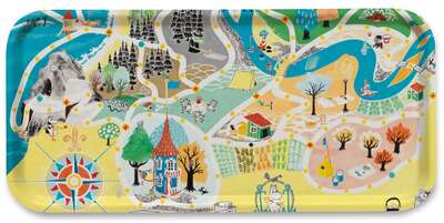 Moomin Birch Tray Japan Map Playground 53 x 32 cm