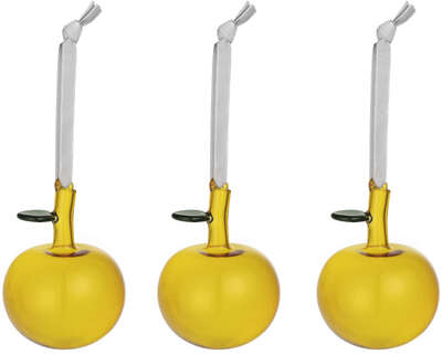 Iittala Oiva Toikka Glass Mini Apple Yellow Set of 3