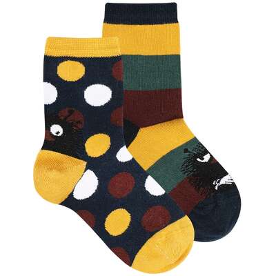 Moomin Stinky Children Socks 2 Pairs Dark Blue Yellow Green 23-26