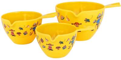 Pippi Longstockings Yellow Melamine Measuring Cups Set of 3