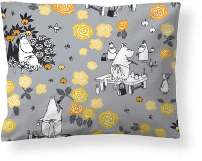 Moomin Pillowcase Moominmamma Dream Grey Yellow Orange 50 x 60 cm Finlayson