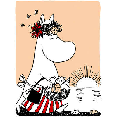 Moomin Greeting Card Letterpressed Moominmamma and Shells