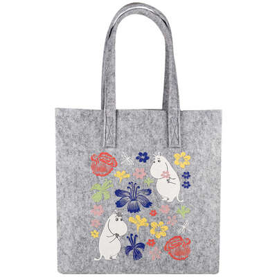 Moomin Felt Tote Bag Flowers r-pet 40 x 40 cm