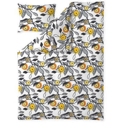 Finlayson Melba Yellow Duvet Cover Pillowcase Set 150x210 cm 50x60 cm