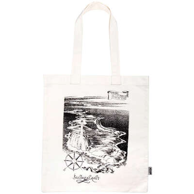 Moomin Gulf of Finland White Flat Totebag Ecobag Cotton