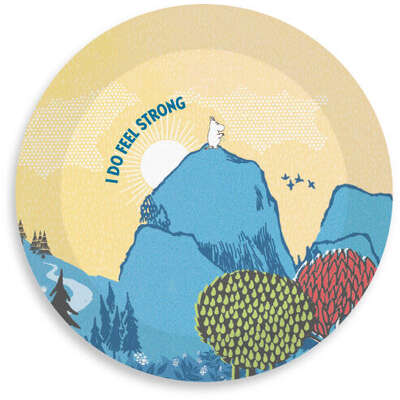 Moomin Mini Birch Tray Round 11 cm Treasure Hunt Blue