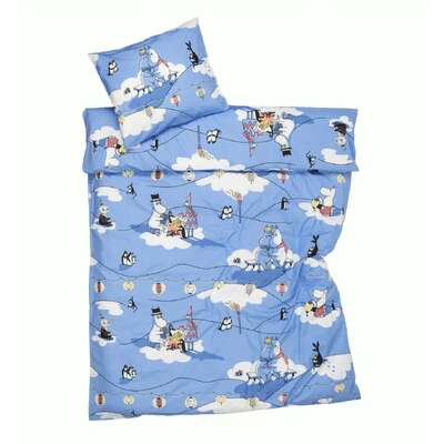 Moomin Duver Cover Pillowcase Set Winter Bonfire 150 x 210 cm Arabia