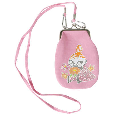 Moomin Phone Pouch with Shoulder Strap Little My Pink with White Dots Martinex