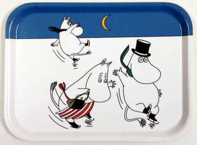 Moomin Birch Tray Moomintroll Winter on Ice 27 x 20 cm Optodesign