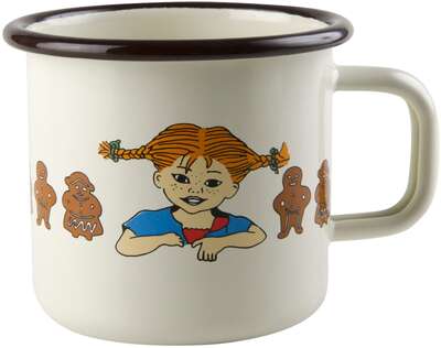 Pippi Longstocking Enamel Mug Gingerbread 0.37 L Muurla