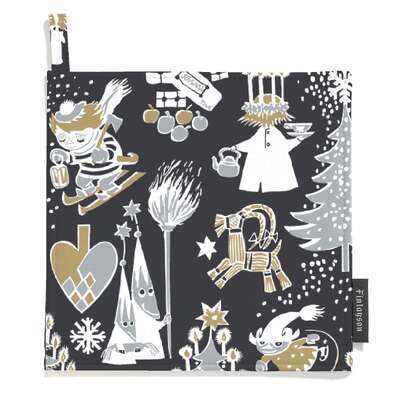 Moomin Pot Holder Christmas Black 2 pcs 22 x 22 cm