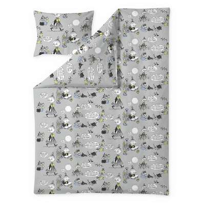 Moomin Duvet Cover Pillowcase Grey 150 x 210 cm Finlayson