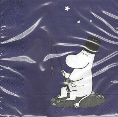 Moomin Napkins 33 cm Moominpappa Blue